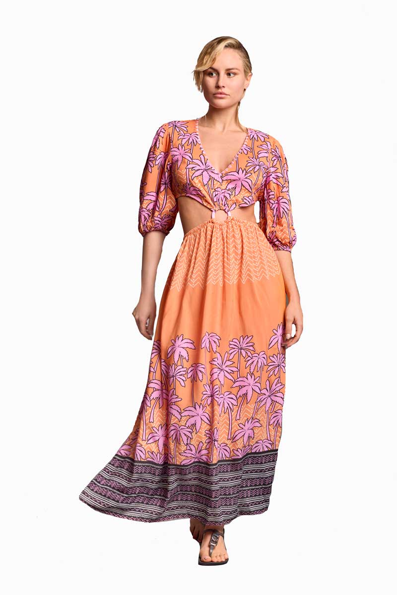 limoncello Sicilian Lemon Print Sun dress main image 1